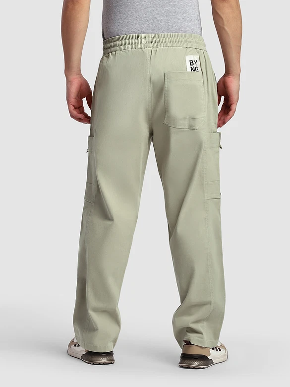 Grey Elasticated Cargo Pants