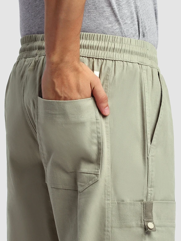 Grey Elasticated Cargo Pants