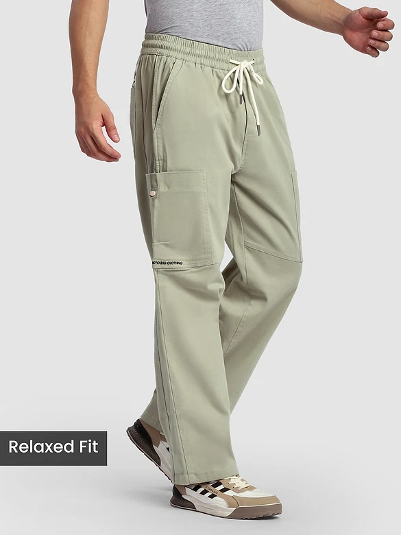 Grey Elasticated Cargo Pants