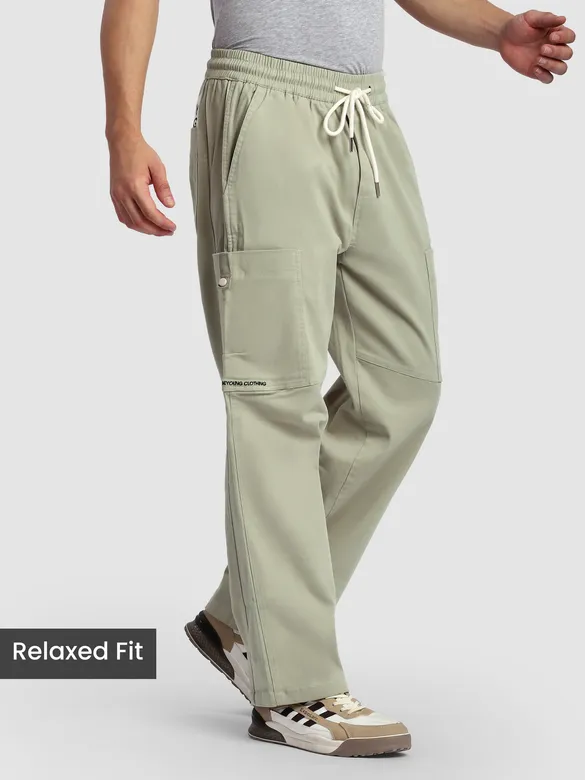 Grey Elasticated Cargo Pants