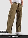 a man wearing cotton blend cargo pants featuring flap pockets, 