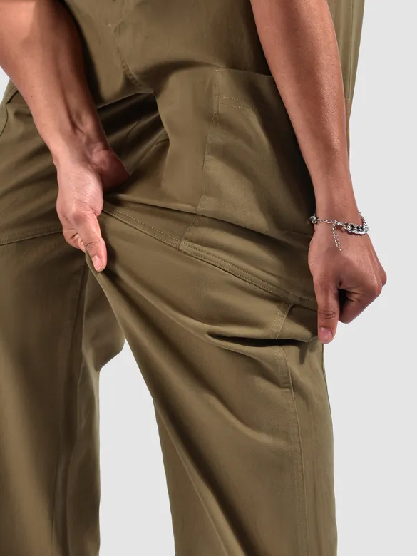 Sand Brown Elasticated Cargo Pants