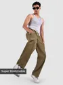 Sand Brown Elasticated Cargo Pants