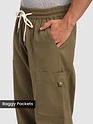 Sand Brown Elasticated Cargo Pants