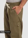 Sand Brown Elasticated Cargo Pants