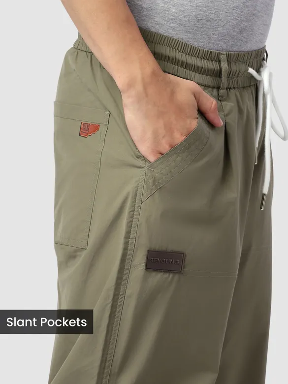 Khaki Slant Pocket Cargo Pants
