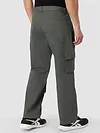 Metal Grey Pleated Knee Cargo Pants