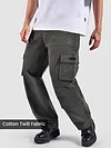Metal Grey Pleated Knee Cargo Pants