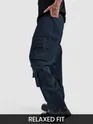 stylish mens cargo pants featuring a relaxed fit and knee pleat detail, 