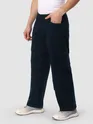 Midnight Blue Pleated Knee Cargo Pants