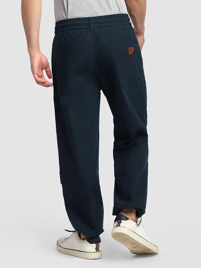 Navy Blue Slant Pocket Cargo Pants