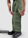 Sage Green Pleated Knee Cargo Pants