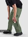 Sage Green Pleated Knee Cargo Pants