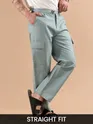 Caded Blue Adjustable Side Buckle Cargo Trousers
