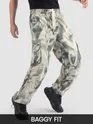 Grey Oversized Camo Cargo Pants