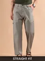 Soft Beige Houndstooth Cargo Trouser