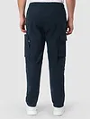Dark Blue Zip Pocket 3D Cargo Pants