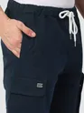 Dark Blue Zip Pocket 3D Cargo Pants