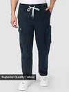 Dark Blue Zip Pocket 3D Cargo Pants