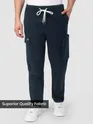 Dark Blue Zip Pocket 3D Cargo Pants