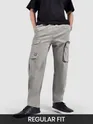 Pale Grey Zip Pocket 3D Cargo Pants