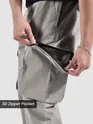 Pale Grey Zip Pocket 3D Cargo Pants