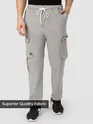 Pale Grey Zip Pocket 3D Cargo Pants