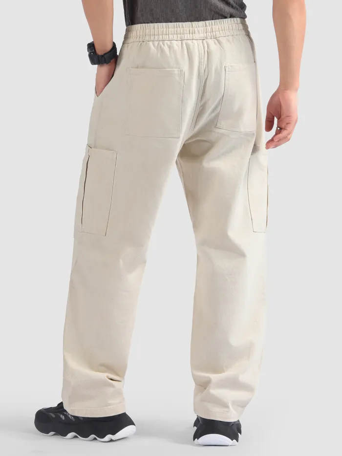 Off White Double Pleated Cargo Pants