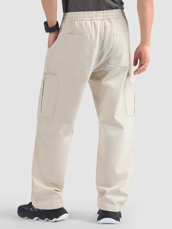 Off White Double Pleated Cargo Pants
