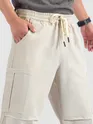 Off White Double Pleated Cargo Pants