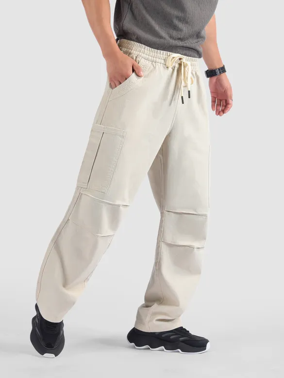 Off White Double Pleated Cargo Pants