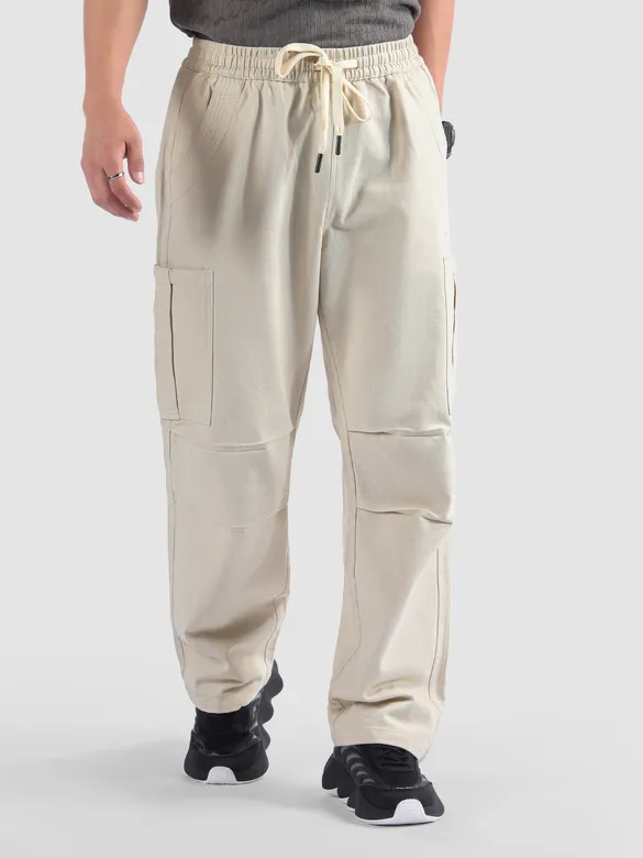 Off White Double Pleated Cargo Pants