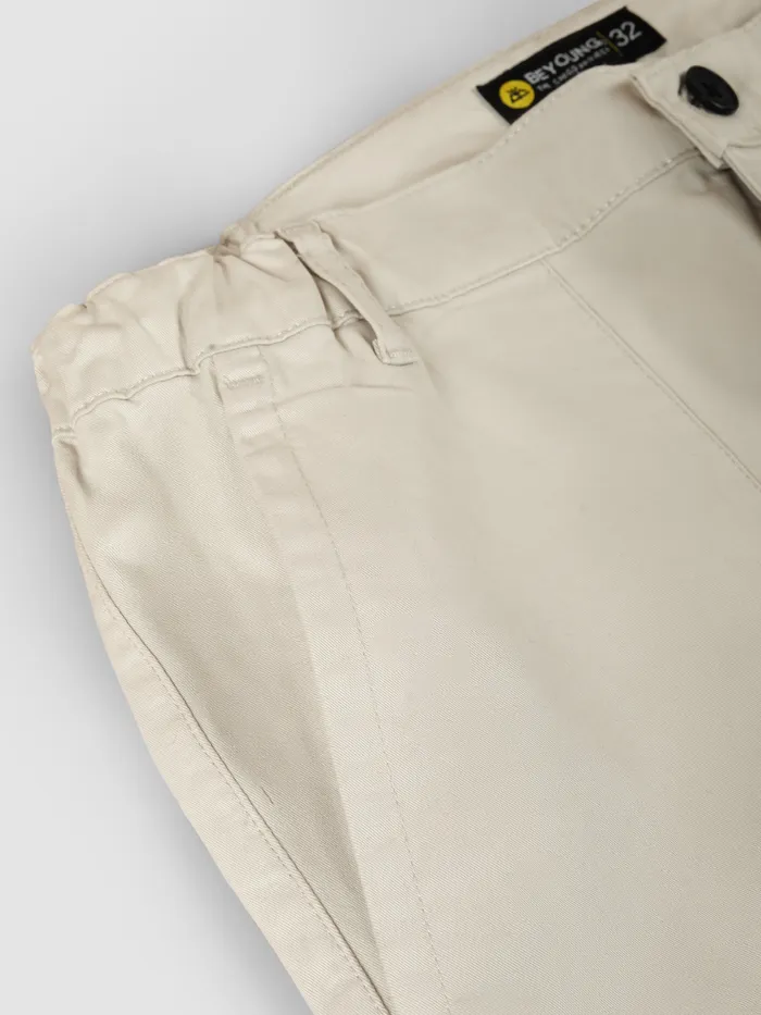 Beige Baggy Pocket Cargos