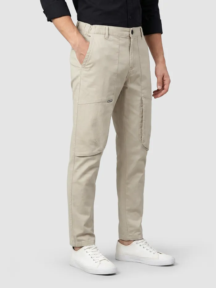 Beige Baggy Pocket Cargos