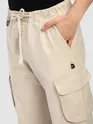 Beige Multi Pocketed Utility Cargo Pants