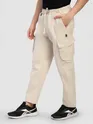 Beige Multi Pocketed Utility Cargo Pants