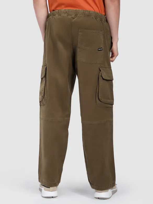 Brown Multi Pocketed Utility Cargo Pants