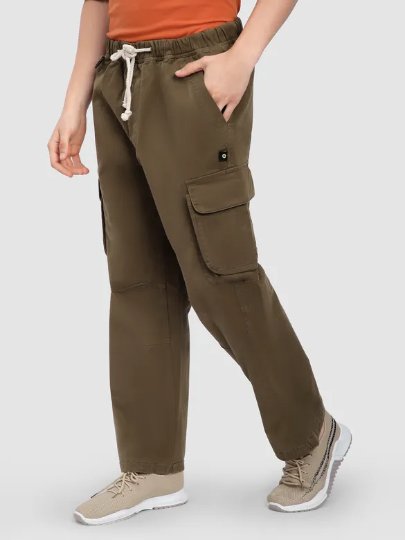 Brown Multi Pocketed Utility Cargo Pants