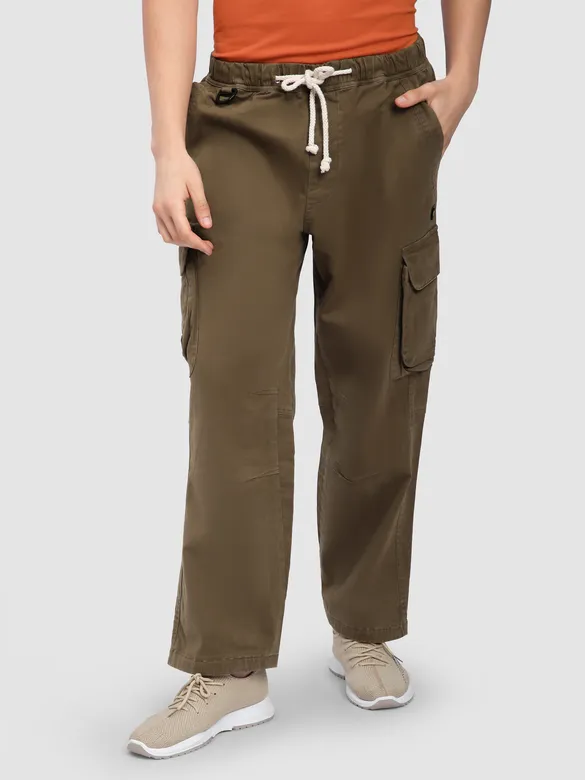 Brown Multi Pocketed Utility Cargo Pants