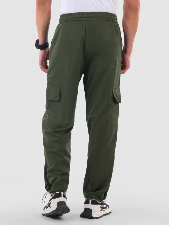 Army Green Parachute Cargo Pants