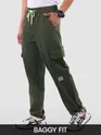 Army Green Parachute Cargo Pants