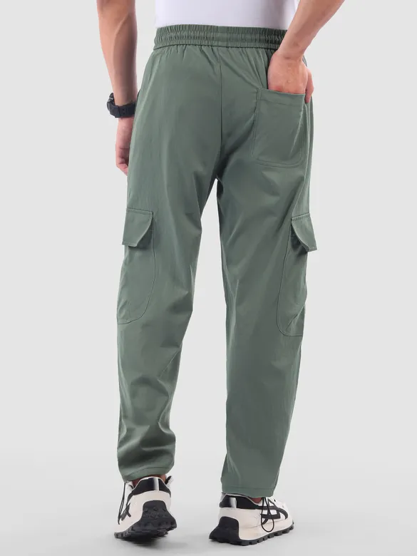 Grey Parachute Cargo Pants