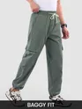 Grey Parachute Cargo Pants