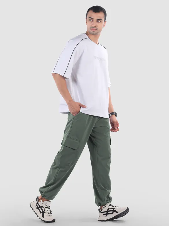 Grey Parachute Cargo Pants