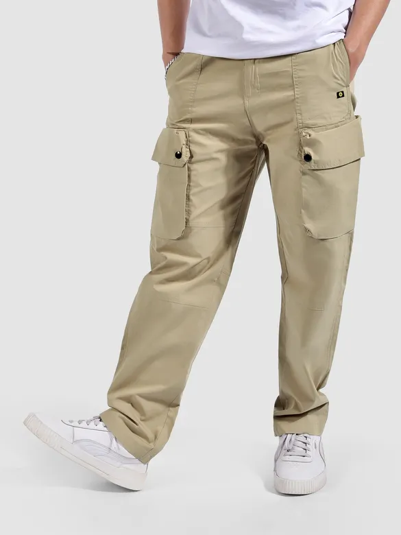 Beige Elasticated Drawcord Cargo Pants