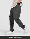 Dark Grey Elasticated Drawcord Cargo Pants