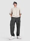 Dark Grey Elasticated Drawcord Cargo Pants