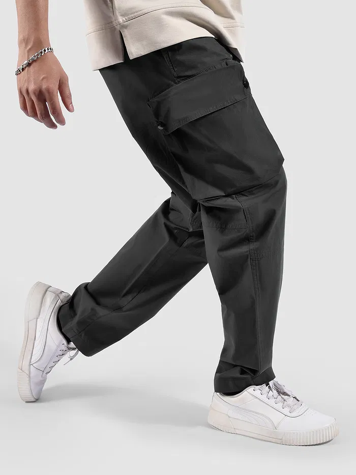 Dark Grey Elasticated Drawcord Cargo Pants