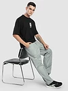 Pale Grey Side Elasticated Cargo Pants