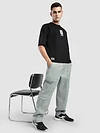 Pale Grey Side Elasticated Cargo Pants
